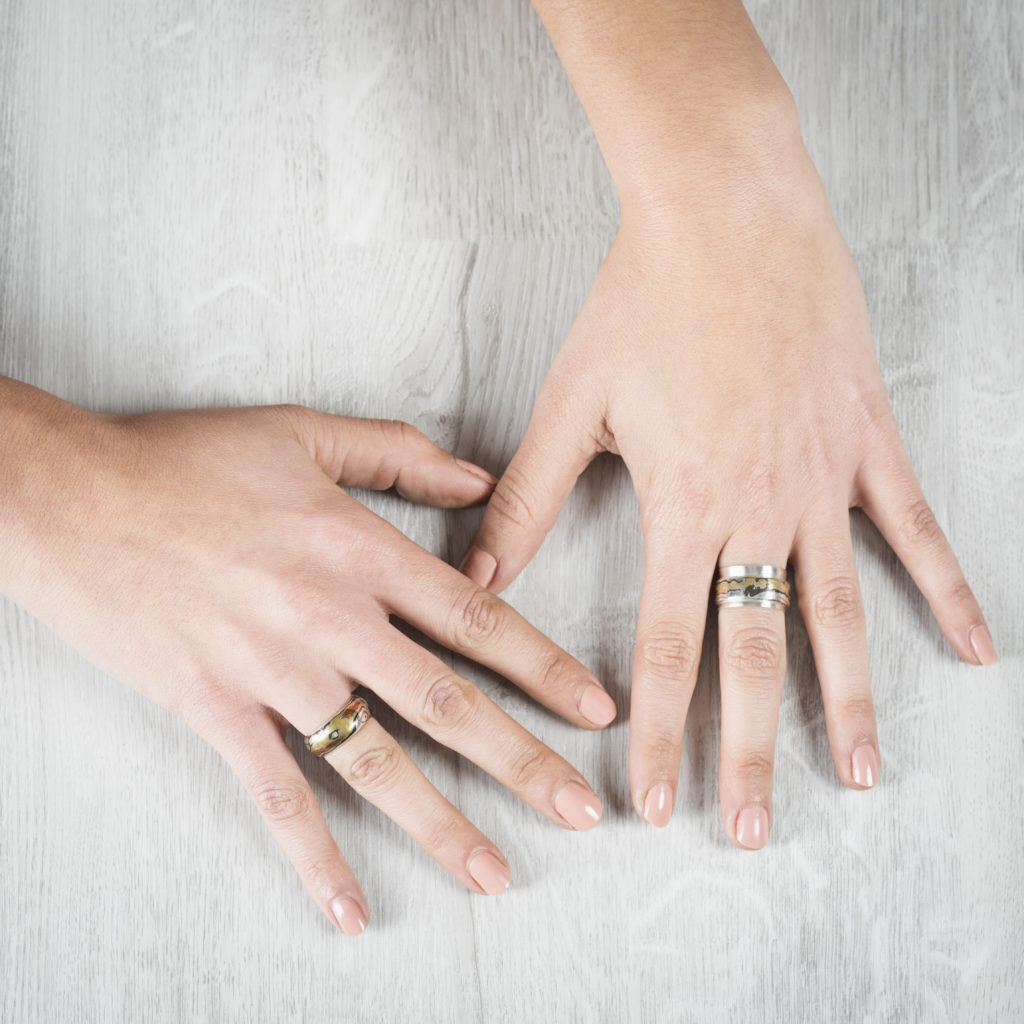 Bagues de la collection EARTH en argent RJC et Mokumé Gané. Pièces uniques