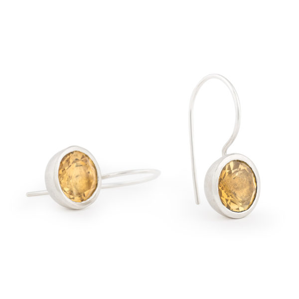 Boucles d'oreilles MOUNTAIN en argent RJC avec citrine (couleur jaune) ø 10 mm